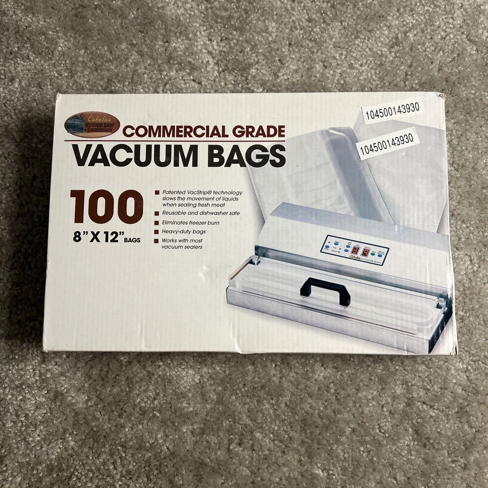 Cabela's Commercial Grade Vacuum Bags • 100 Piece • 8W” X 12H” • Food Storage